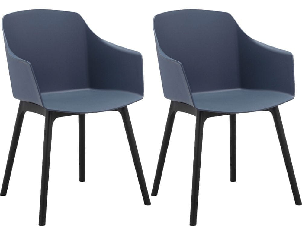 Danish Style Jedálenská stolička Bora (SET 2 ks), plast, modrá